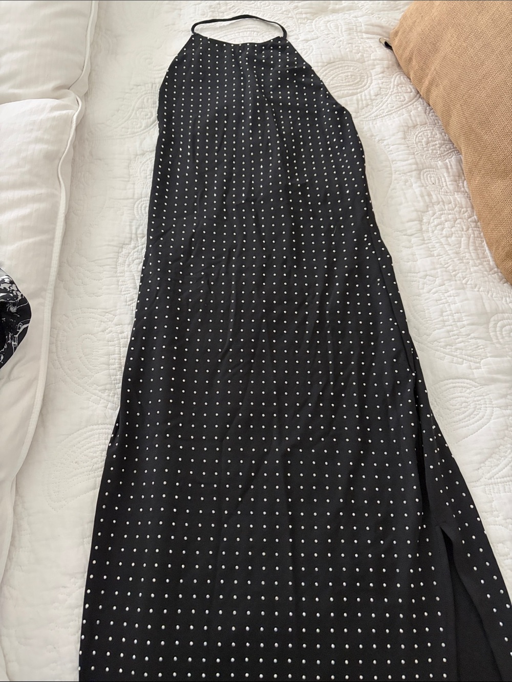 Zara Black Maxi Dress with Silver Stud Details